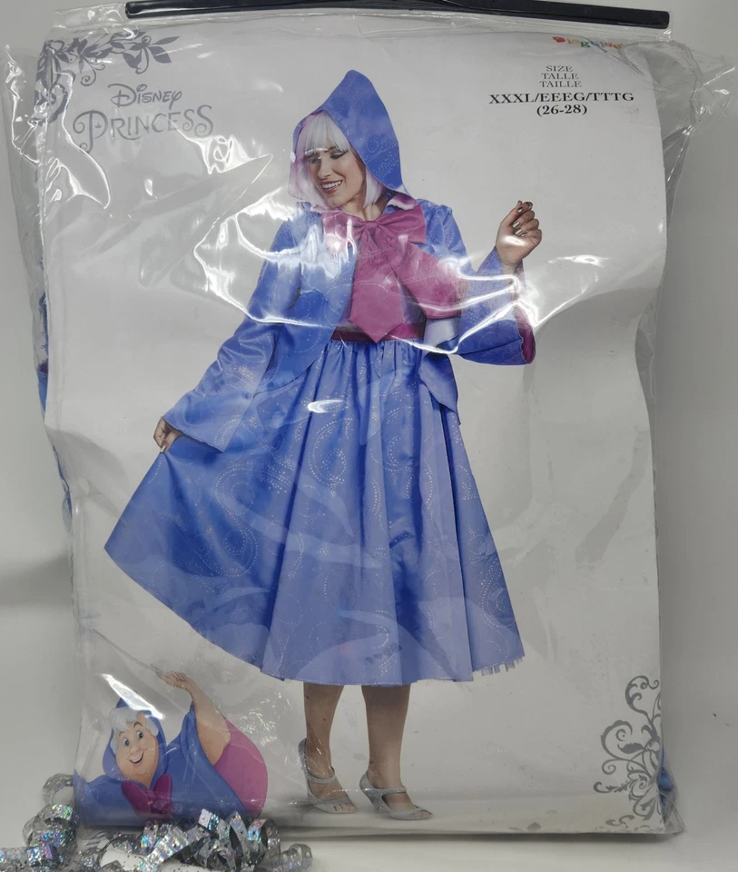 迪士尼公主仙女教母女式大码 XXXL 26-28 万圣节服装 — 第 2/4 张图片