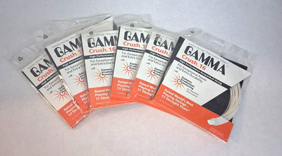 Lot of 6 Gamma Crush 16 Gauge High Performance Racquetball Strings 38' Per Pack