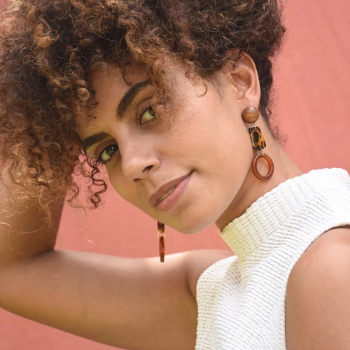 Culturesse Leticia Geometry Drop Earrings - Picture 3 of 12