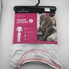 Cuddl Duds Warm Layers Girls LARGE 2 Piece Set Shirt  Leggings Multi NEW