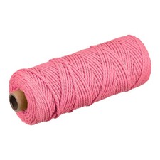 Cotton Rope Twisted Braided Rope Cord, Dark Pink 100m/109 Yard 2mm Dia