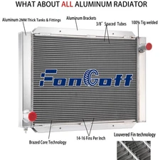 Fongoff Aluminum 4 Rows Cooling Radiator Overall Size 31" W x 21" H Universal