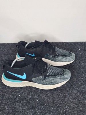 Nike Odyssey React 2 Flyknit Black Aviator GreyMens US Size 10.5 AH1015-002 