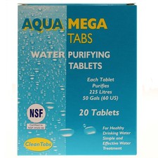 Clean Tabs Aquatabs Mega - Box 20 Tablets Boat Caravan