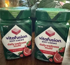 Vitafusion Berry Soft Chews Daily Wellness Multi Vitamins 30 Count  TWO Bottles
