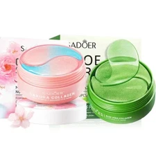 60pcs/box SADOER Sakura Aloe Vera Collagen Eye Mask Anti Dark Circles Eyes Bags