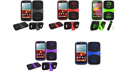Alcatel One Touch Fierce 2 7040T Rugged Heavy Duty Armo Cover Kickstand Case