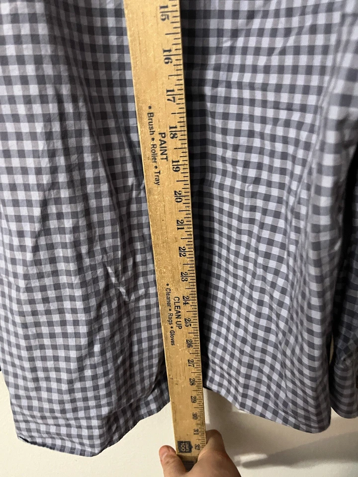 Perry Ellis Portfolio Men’s Long Sleeve Blue Plaid Classic Fit Shirt Button 18 - Image 4 of 4