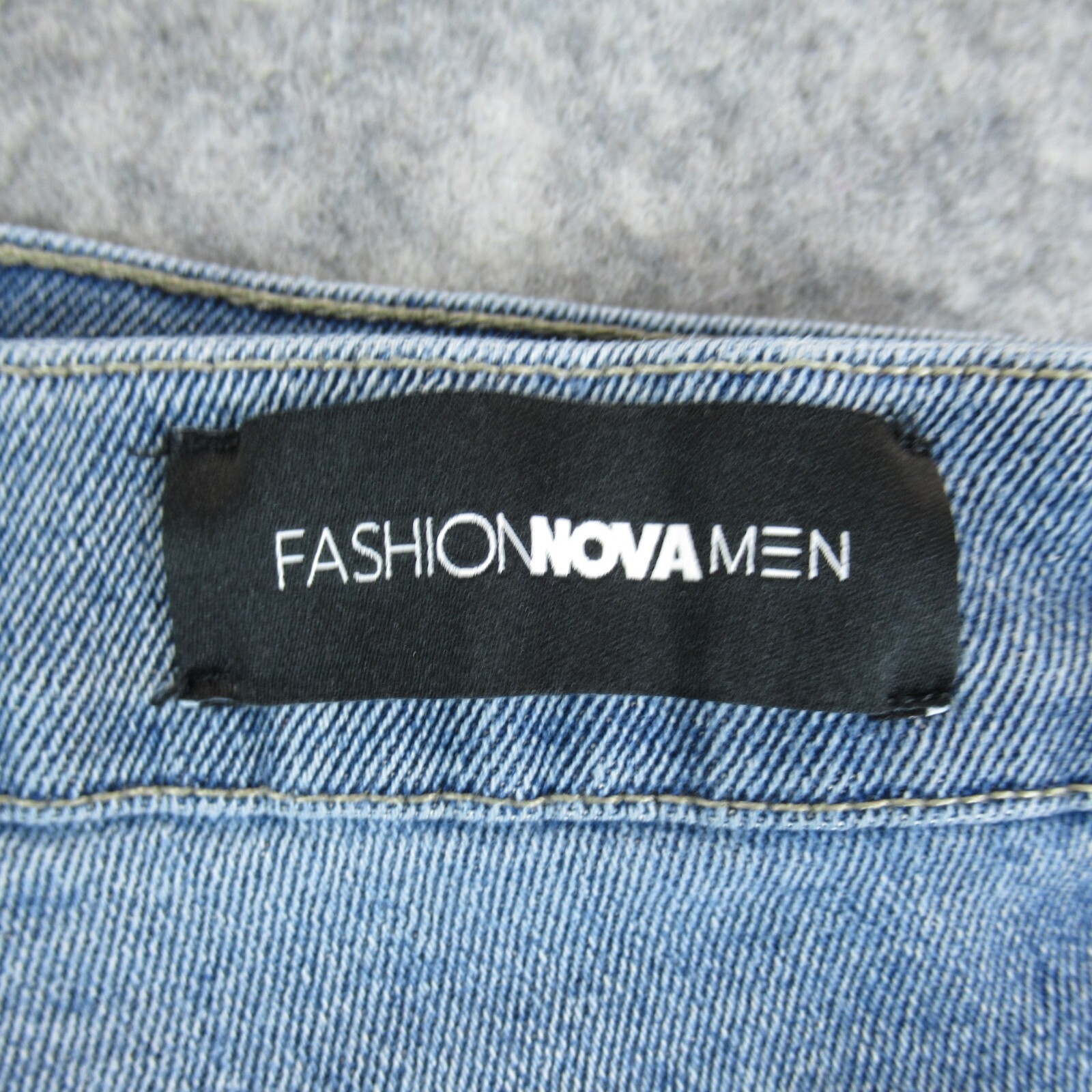 Nova Mens Jeans 42x31 Blue Denim Skinny Distressed Mid Rise Cotton Stretch A1