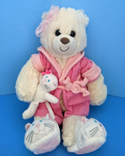 First Main 13" Recuperate Kate Teddy Bear w Pink Robe Slippers Kitty