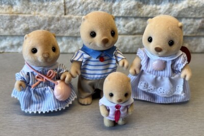 Sylvanian Families Neptune Sea Otter Family Baby Rare Calico