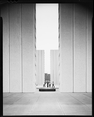 John Fitzgerald Kennedy Memorial, Dallas, Texas. Detail. Granite square