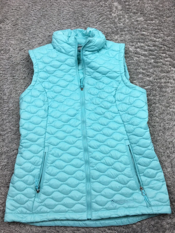 Free Country Packable Vest Jacket Womens Size Medium Blue Full Zip - Image 3 of 4