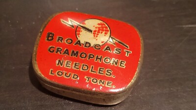 Broadcast British Gramophone phonograph needle tin - Empty