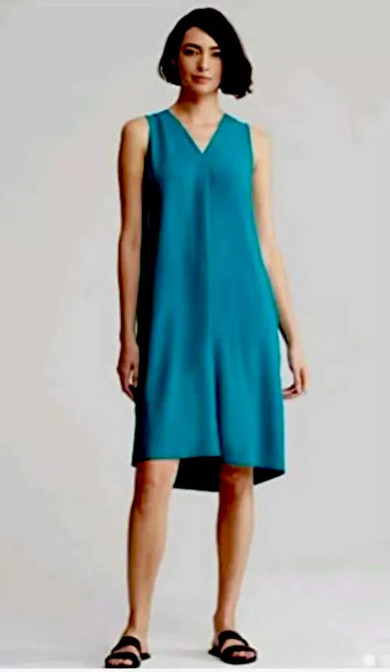 Eileen fisher hotsell silk georgette dress