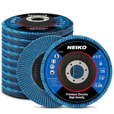 NEIKO 11257A High Density Jumbo Premium Zirconia Flap Disc | 4.5'' x 7/8-Inch ...