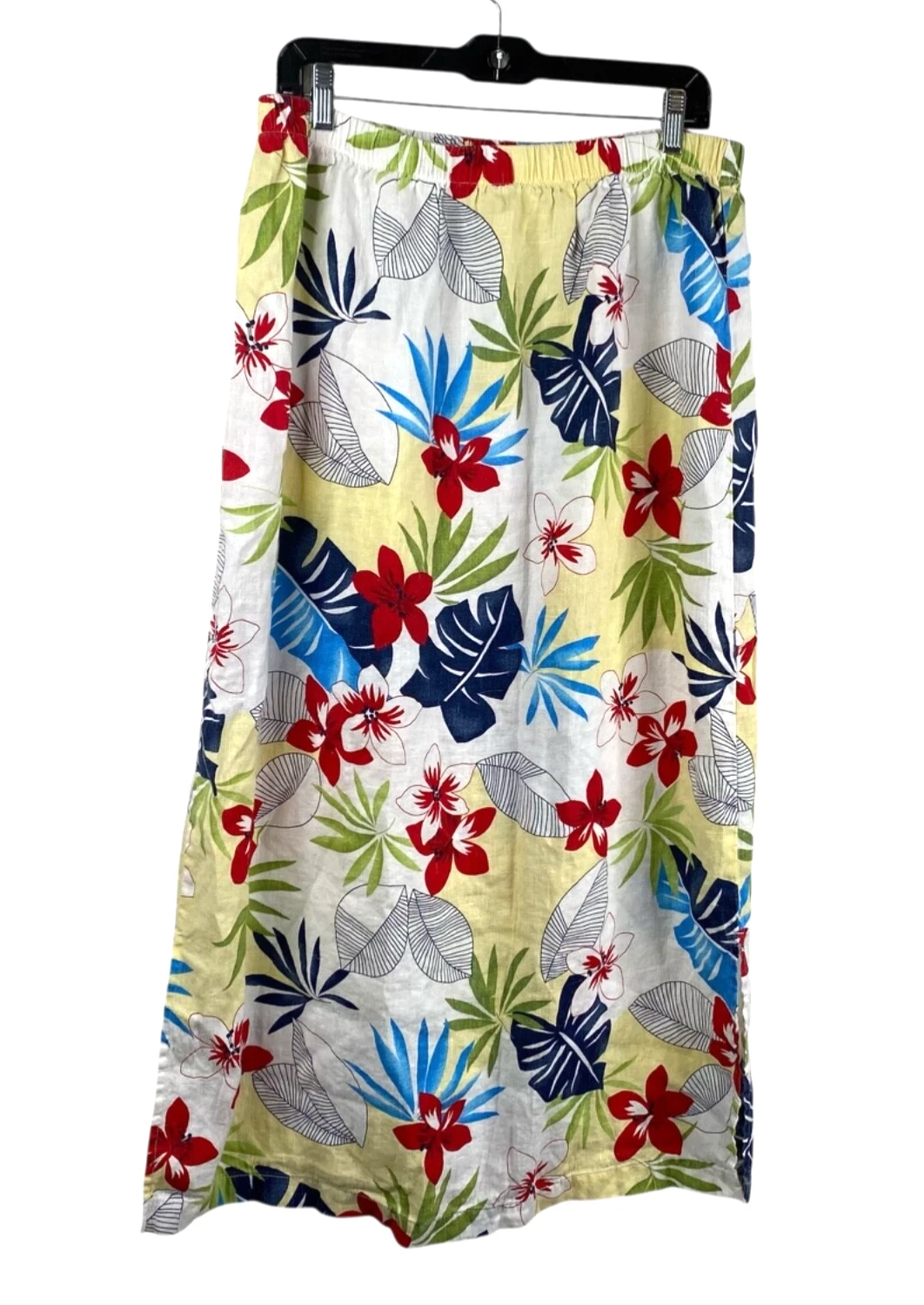 Hot Cotton Skirt Women's Linen Maxi Floral Tropical Multicolor Size 1X