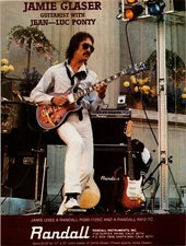 VINTAGE 1983 RANDALL GUITAR AMPS JAMIE GLASER JEAN-LUC PONTY PRINT AD