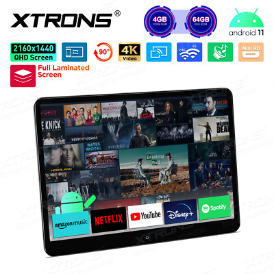 14'' 4GB+64GB Auto Kopfstütze Drehbar Android IPS 2160*1440 QHD 4K Video HD WiFi