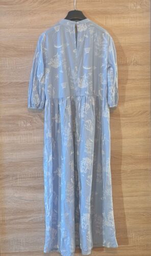 Marc O Polo Puffärmeln Baumwolle Maxikleid Freizeitkleid Blau XS mit Pocket - Bild 9 von 12