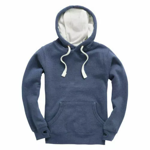 Mens Fleece Hoodie With Thumb Holes Soft Hooded Jumper Premium Hoodies SMALL