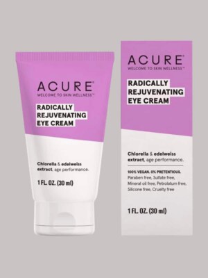 ACURE:  RADICALLY REJUVENATING EYE CREME. 1.0 FLOZ. ORG $20 SALE $15