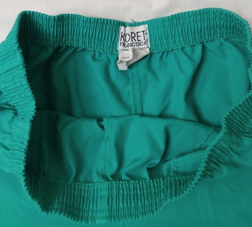 KORET FRANCISCA SHORTS GREEN SIZE 14 ELASTIC WAIST POLYESTER COTTON - Picture 2 of 2
