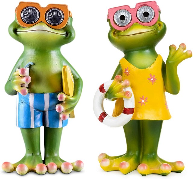 Frog Garden Decor LED Eyes Solar Frog Decorations Frogs Decor