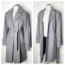 Cinzia Rocca Due Virgin Wool Belted Coat With Notch Collar Size 10