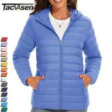 Women's Lightweight Warm Jacket Full-Zip Hooded Warm Coat Winter Quilted Coat