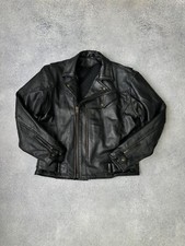Vintage Genuine Leather Biker Motorcycle Heavy Mens Jacket 90s Sz M