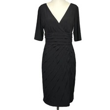 London Times Women's Short-Sleeve Layered Tiered Cocktail Dress Size 6