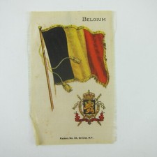 Silk Cigarette Card Zira Cigarettes Belgium Belgian Flag Crest Tobacco Antique