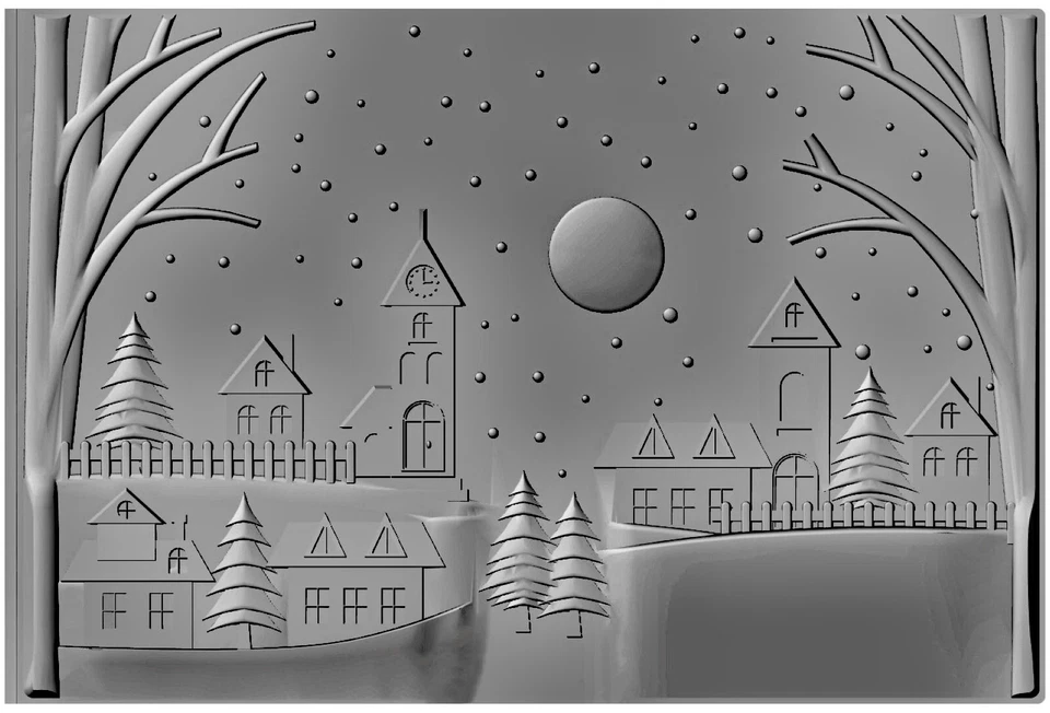 Sizzix Winter Village 3D Embossing folder #666308 Retail $11.99 - Image 3 of 3