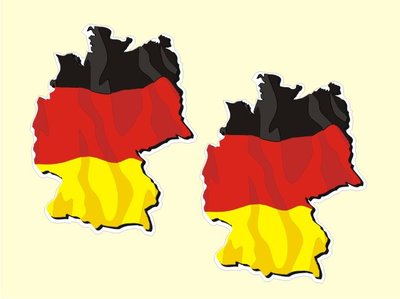 2 x Autoaufkleber Karte Deutschland Sticker Fahne Germany Flagge Aufkleber