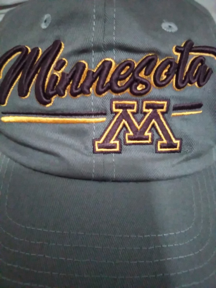コットン University Of Minnesota Golden Gophers Hat Cap Adjustable Grey