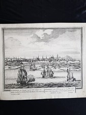 Miedzioryt 1700 : Duinkerken, een vlaamsse zeestad . Dunkercka widok Holandia