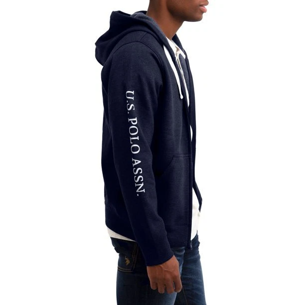 U.S. Polo Assn. Мужская толстовка с капюшоном 296730 с длинным рукавом на молнии спереди размер S - Изображение 3 из 3