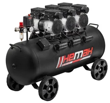 Flüster Kompressor HEMAK HK-SK100 Plus 100L Kessel 2250W 68dB Druckluft Silent 