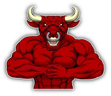 Adesivo decalcomania paraurti auto muscoloso mascotte Red Bull