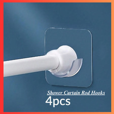 Shower Curtain Rod Hooks, Tension Curtain Rod Bracket No Drilling