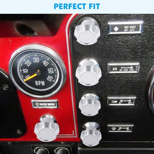 Billet Aluminum Dash Control Knobs Switch For Jeep CJ5 CJ7 CJ8 1976-86 Anodized - Picture 2 of 7