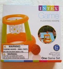 Brand New Water Pool Game Inflatable Basketball Floating Hoops, Intex, 26 1/2In