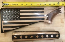 Mossberg 500 American Flag Custom White Wood Grain Stock + Forend Set 12ga/16ga