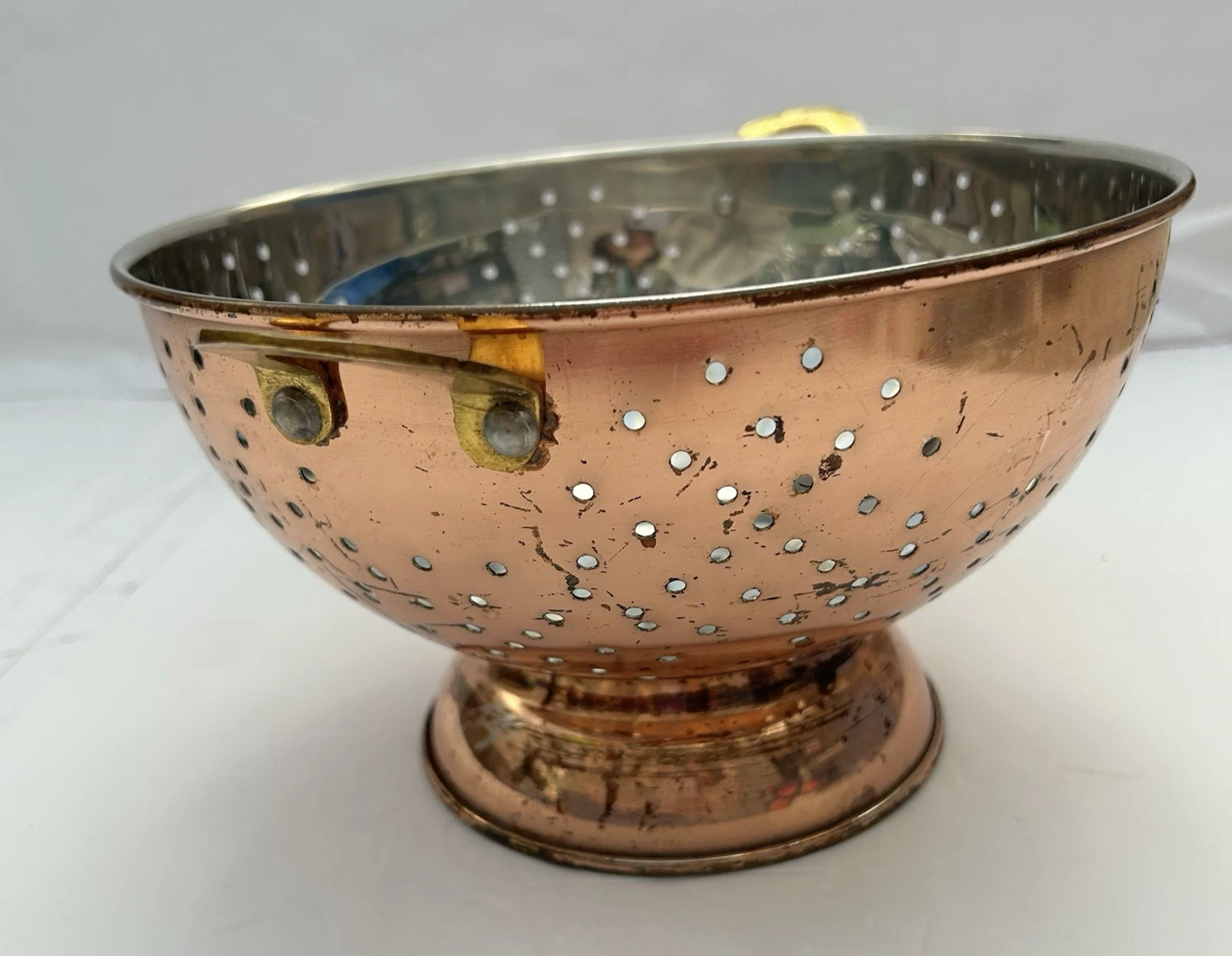 Vintage ODI P10 Copper Colander Strainer Brass Handles Heavy Duty Kitchen Home
Opens in a new window