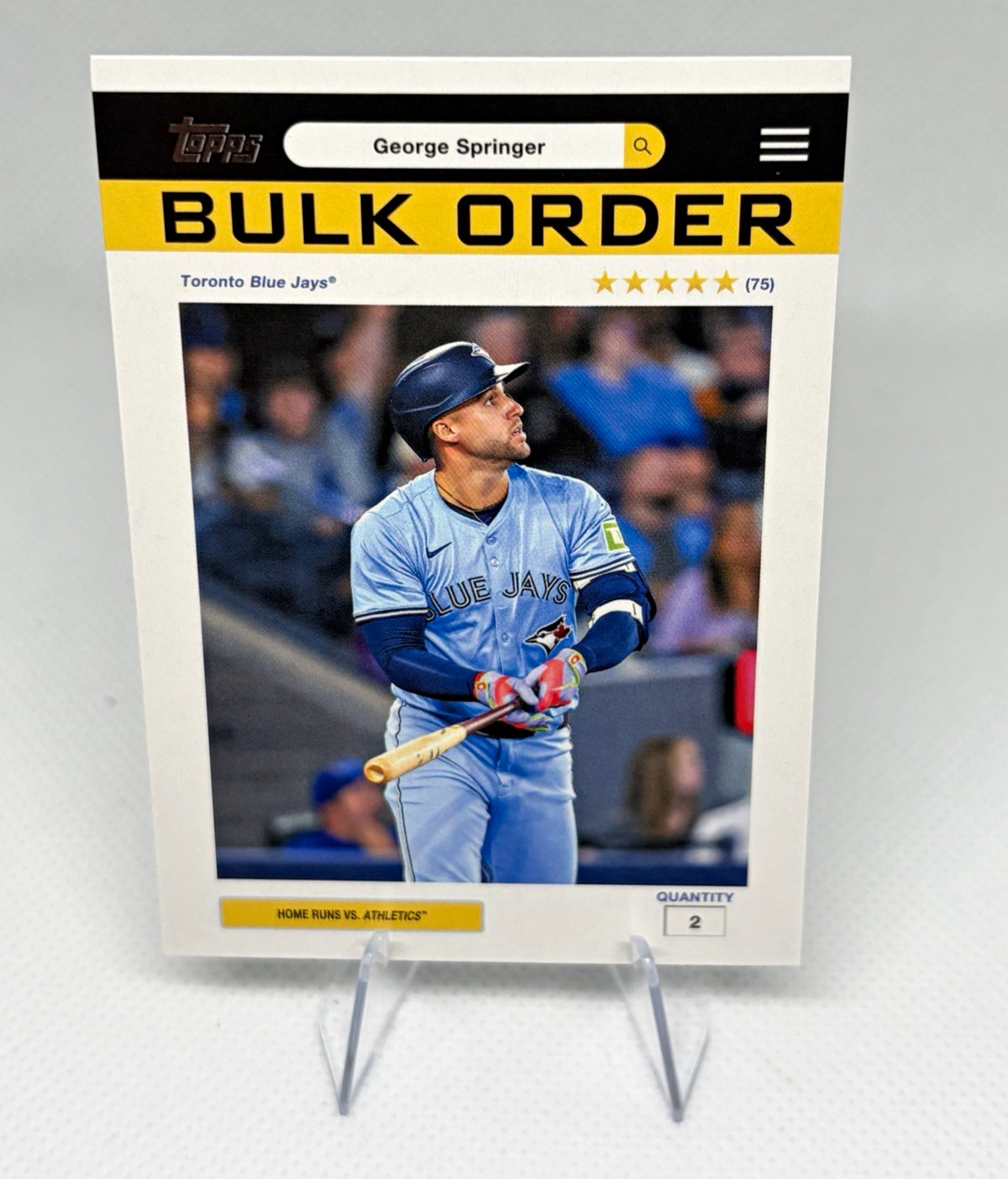 Topps 2026 Topps Series 2 Bulk Order Insert #BO-3 George Springer Blue Jays