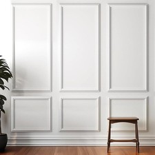 Peel and Stick Wainscoting Panels - 6 Pre-Cut Wall Molding Sets for Home Decor