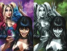 Harley Quinn X Elvira #1 - NYCC CK Exclusive Lucio Parrillo, Faces by Rachie