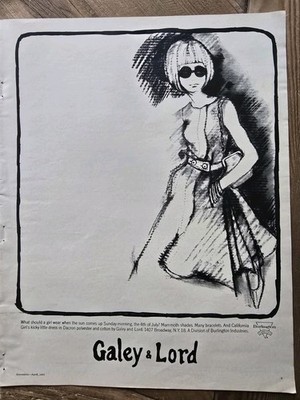 1965 Women's Galey & Lord Kicky Little Dress Sunglasses vintage fashion Art ad