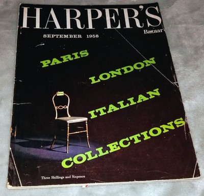 HARPER'S BAZAAR Magazine SEPTEMBER 1958 Collections VINTAGE 1950s FASHION